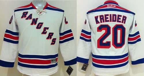 Personalized Youth New York Rangers #20 Chris Kreider White Jersey