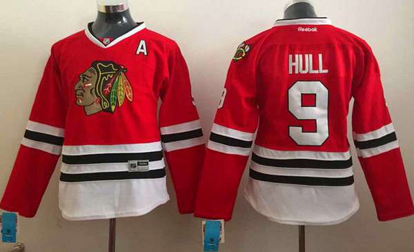 Personalized Women’s Chicago Blackhawks #9 Bobby Hull Red Jersey