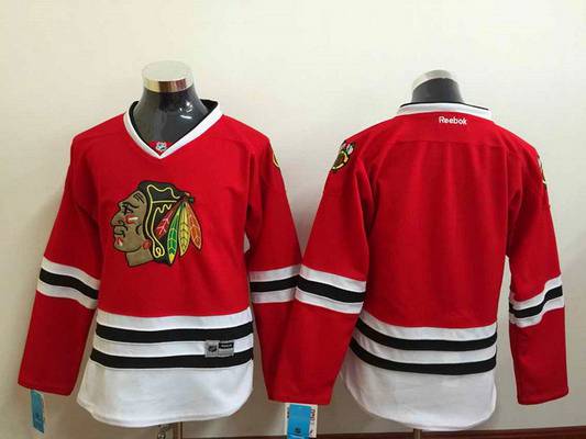 Personalized Women’s Chicago Blackhawks Blank Red Jersey