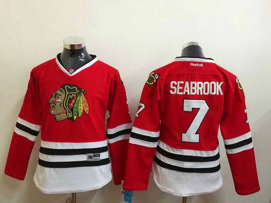 Personalized Women’s Chicago Blackhawks #7 Brent Seabrook Red Jersey