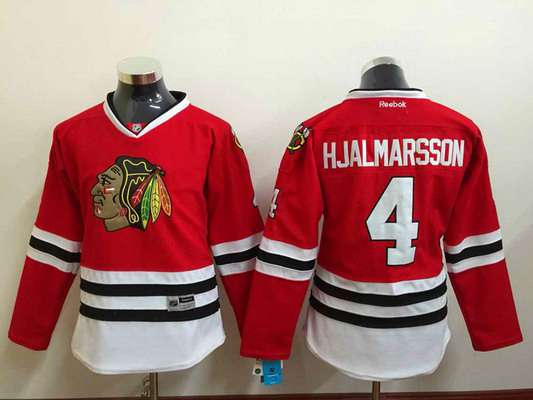 Personalized Women’s Chicago Blackhawks #4 Niklas Hjalmarsson Red Jersey