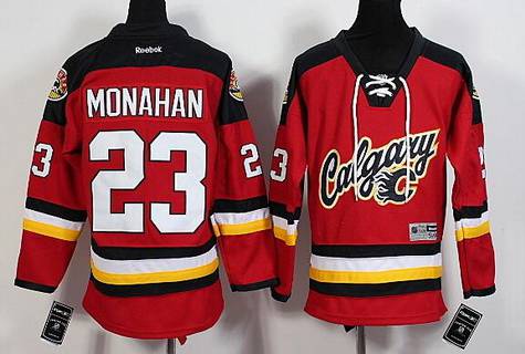 Personalized Youth Calgary Flames #23 Sean Monahan Red Premier Alternate Hockey Jersey
