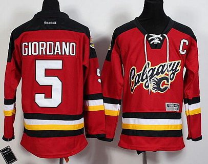 Personalized Youth Calgary Flames #5 Mark Giordano Red Premier Alternate Hockey Jersey