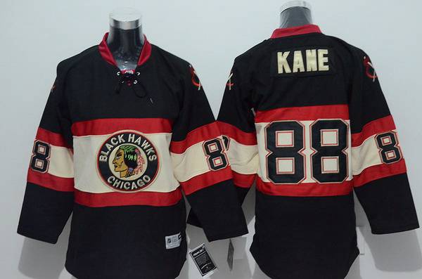 Personalized Chicago Youth Chicago Blackhawks #88 Patrick Kane Alternate Black Third NHL Reebok Jersey