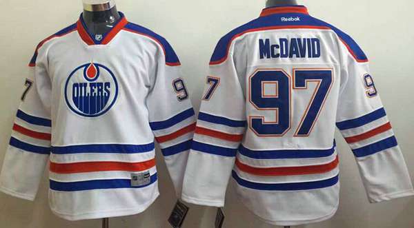 Personalized Youth Edmonton Oilers #97 Connor McDavid White Jersey