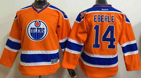 Personalized Youth Edmonton Oilers #14 Jordan Eberle 2015 Orange Jersey