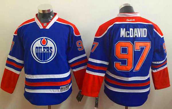 Personalized Youth Edmonton Oilers #97 Connor McDavid Royal Blue Jersey