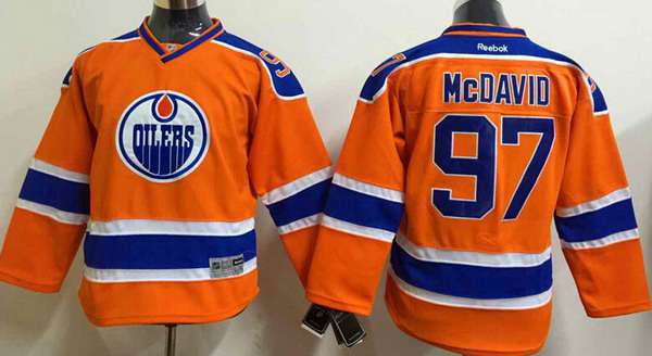 Personalized Youth Edmonton Oilers #97 Connor McDavid 2015 Orange Jersey