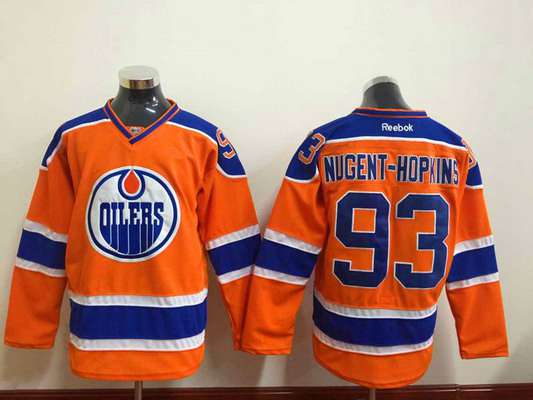 Personalized Youth Edmonton Oilers #93 Ryan Nugent-Hopkins 2015 Orange Jersey