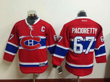 Personalized Youth Montreal Canadiens #67 Max Pacioretty Reebok Red 2015-16 Home Premier Hockey Jersey