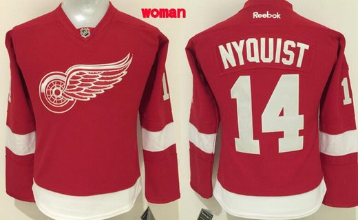 Personalized Women’s Detroit Red Wings #14 Gustav Nyquist Reebok Red Home Premier Jersey