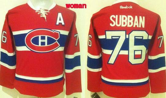 Personalized Women’s Montreal Canadiens #76 P.K. Subban Reebok Red 2015-16 Home Premier Jersey