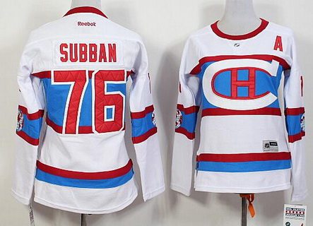 Personalized Women’s Montreal Canadiens #76 PK Subban Reebok White 2016 Winter Classic Premier Jersey