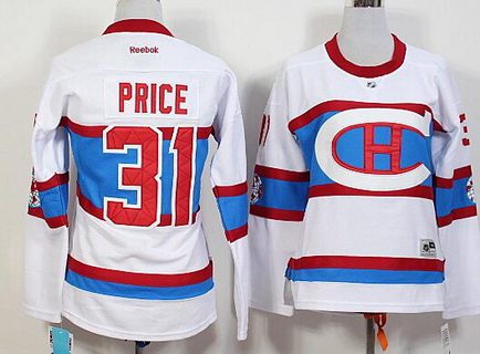 Personalized Women’s Montreal Canadiens #31 Carey Price Reebok White 2016 Winter Classic Premier Jersey