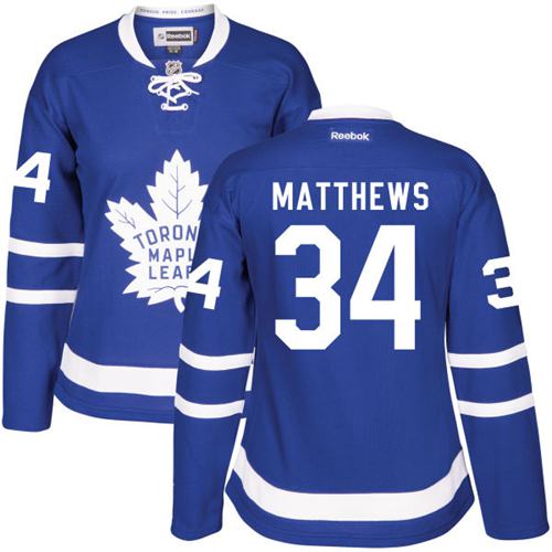 Personalized Women’s Toronto Maple Leafs #34 Auston Matthews Royal Blue Home Stitched NHL 2016-17 Reebok Hockey Jersey