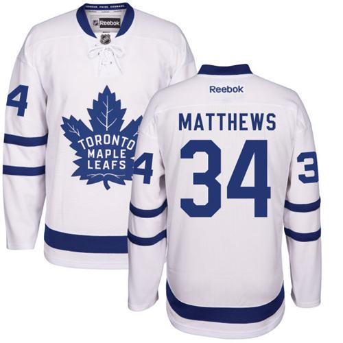 Personalized Youth Toronto Maple Leafs #34 Auston Matthews White Away Stitched NHL 2016-17 Reebok Hockey Jersey Jersey