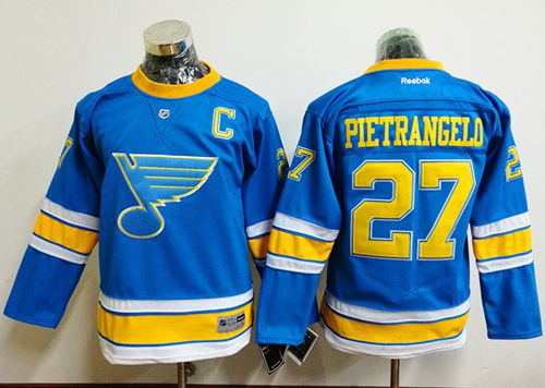 Personalized Youth St. Louis Blues #27 Alex Pietrangelo Light Blue 2017 Winter Classic Stitched NHL Jersey