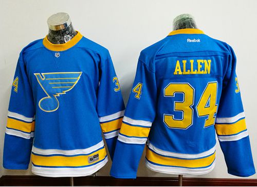 Personalized Women’s St. Louis Blues #34 Jake Allen Light Blue 2017 Winter Classic Stitched NHL Jersey