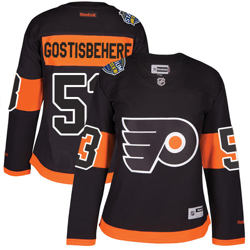Personalized Women’s Philadelphia Flyers #53 Shayne Gostisbehere Black 2017 Stadium Series Stitched NHL Jersey