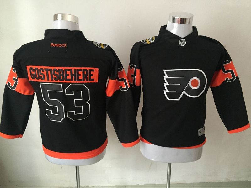 Personalized Youth Philadelphia Flyers 53 Shayne Gostisbehere Black Reebok Jersey