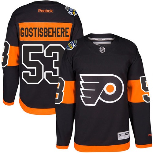 Personalized Youth Philadelphia Flyers #53 Shayne Gostisbehere Black 2017 Stadium Series Stitched NHL Jersey
