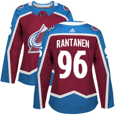 Personalized Colorado Avalanche #96 Mikko Rantanen Burgundy Home Authentic Women’s Stitched NHL Jersey