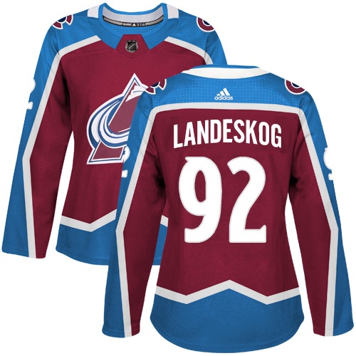Personalized Colorado Avalanche #92 Gabriel Landeskog Burgundy Home Authentic Women’s Stitched NHL Jersey