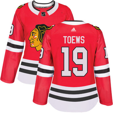 Personalized Women’s Chicago Blackhawks #19 Jonathan Toews Red Home Authentic Stitched NHL Jersey