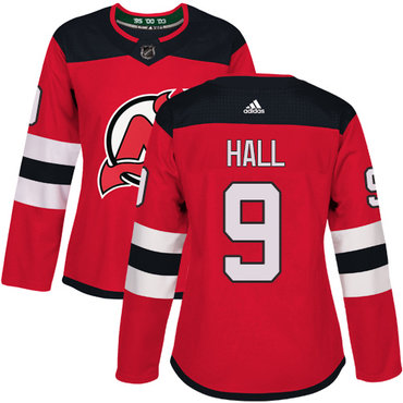Personalized Women’s New Jersey Devils #9 Taylor Hall Red Home Authentic Stitched NHL Jersey