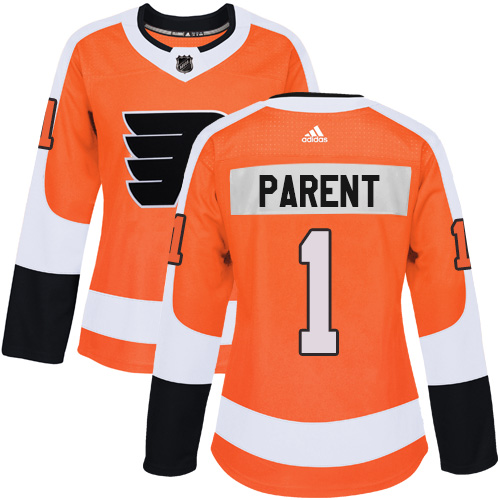 Personalized Women’s Philadelphia Flyers #1 Bernie Parent Orange Home Authentic Stitched NHL Jersey