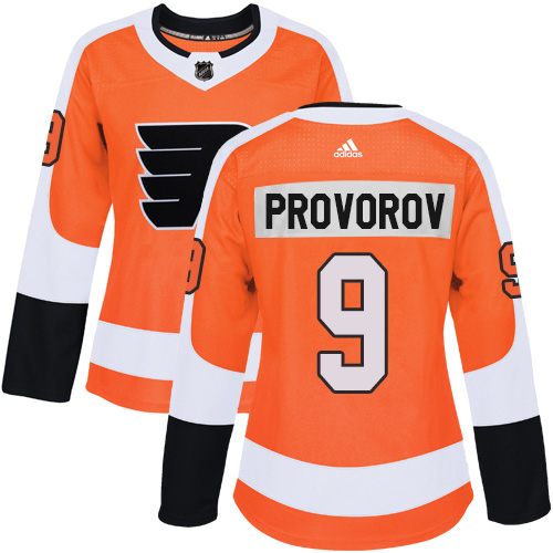 Personalized Women’s Philadelphia Flyers #9 Ivan Provorov Orange Home Authentic Stitched NHL Jersey