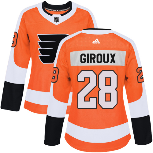 Personalized Women’s Philadelphia Flyers #28 Claude Giroux Orange Home Authentic Stitched NHL Jersey