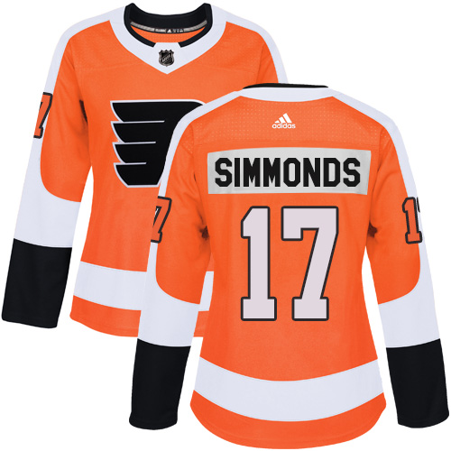 Personalized Women’s Philadelphia Flyers #17 Wayne Simmonds Orange Home Authentic Stitched NHL Jersey
