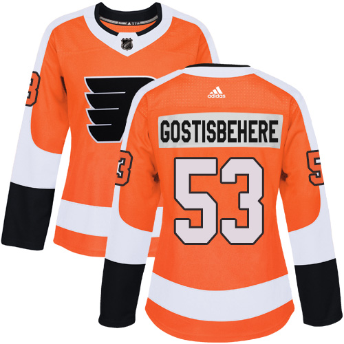 Personalized Women’s Philadelphia Flyers #53 Shayne Gostisbehere Orange Home Authentic Stitched NHL Jersey