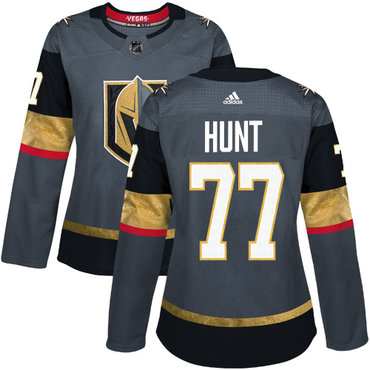Personalized Women’s Vegas Golden Knights #77 Brad Hunt Grey Home Authentic Stitched NHL Jersey