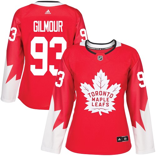 Personalized Women’s Toronto Maple Leafs #93 Doug Gilmour Red Team Canada Authentic Stitched NHL Jersey
