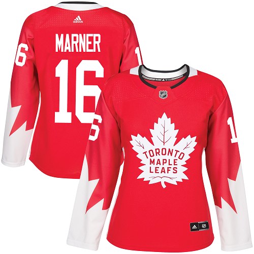 Personalized Women’s Toronto Maple Leafs #16 Mitchell Marner Red Team Canada Authentic Stitched NHL Jersey