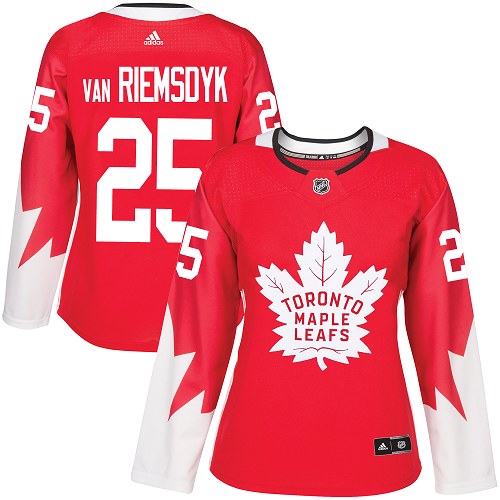 Personalized Women’s Toronto Maple Leafs #25 James Van Riemsdyk Red Team Canada Authentic Stitched NHL Jersey