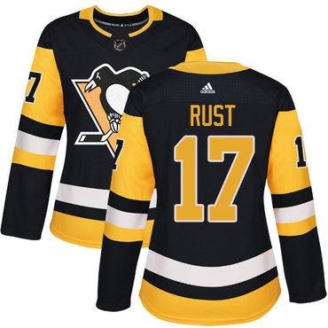 Personalized Women’s Pittsburgh Penguins #17 Bryan Rust Black Home Authentic Stitched NHL Jersey