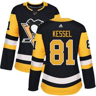 Personalized Women’s Pittsburgh Penguins #81 Phil Kessel Black Home Authentic Stitched NHL Jersey