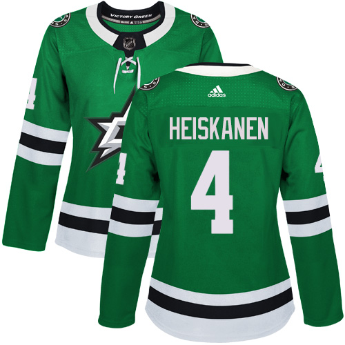 Personalized Women’s Dallas Stars #4 Miro Heiskanen Green Home Authentic Stitched NHL Jersey
