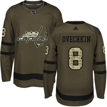 Personalized Youth Washington Capitals #8 Alex Ovechkin Green Salute to Service Stitched NHL Jersey