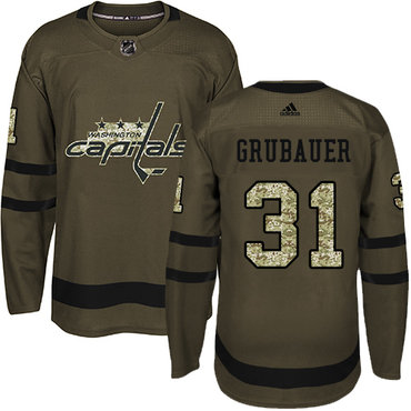 Personalized Youth Washington Capitals #31 Philipp Grubauer Green Salute to Service Stitched NHL Jersey