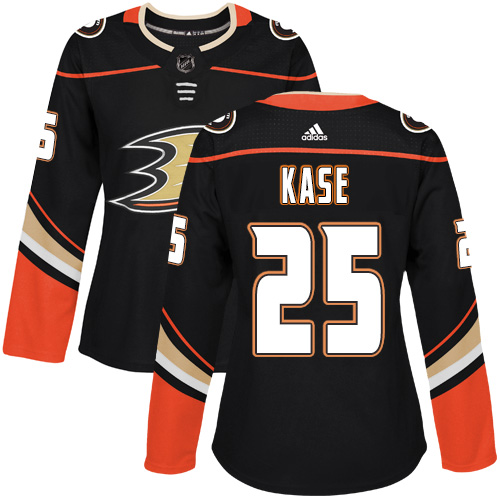 Personalized Women’s Anaheim Ducks #25 Ondrej Kase Black Home Authentic Stitched NHL Jersey