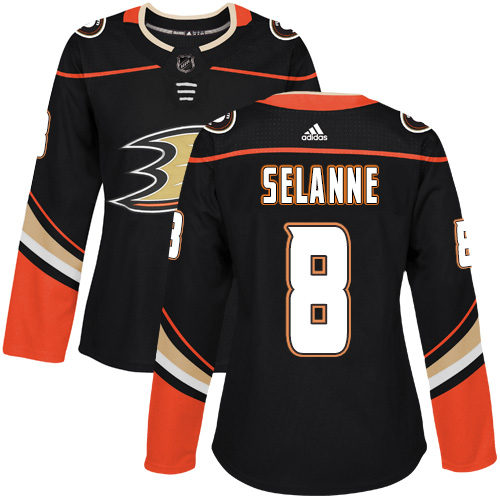 Personalized Women’s Anaheim Ducks #8 Teemu Selanne Black Home Authentic Stitched NHL Jersey