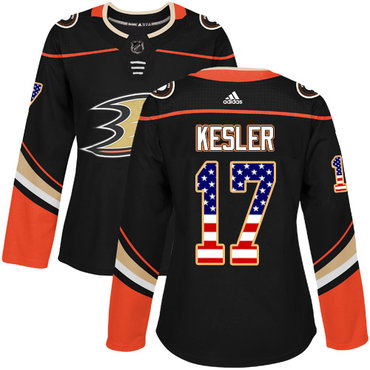 Personalized Women’s Anaheim Ducks #17 Ryan Kesler Black Home Authentic USA Flag Stitched NHL Jersey