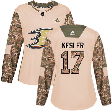 Personalized Women’s Anaheim Ducks #17 Ryan Kesler Camo Authentic 2017 Veterans Day Stitched NHL Jersey