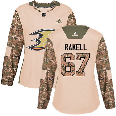 Personalized Women’s Anaheim Ducks #67 Rickard Rakell Camo Authentic 2017 Veterans Day Stitched NHL Jersey