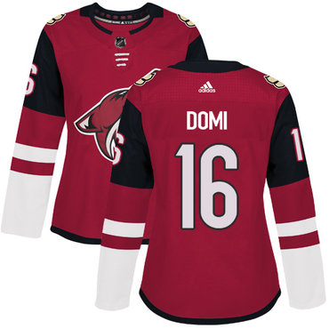 Personalized Women’s Arizona Coyotes #16 Max Domi Maroon Home Authentic Stitched NHL Jersey