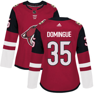 Personalized Women’s Arizona Coyotes #35 Louis Domingue Maroon Home Authentic Stitched NHL Jersey
